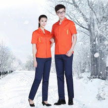 時尚夏季滌棉細(xì)斜短袖工作服FY603